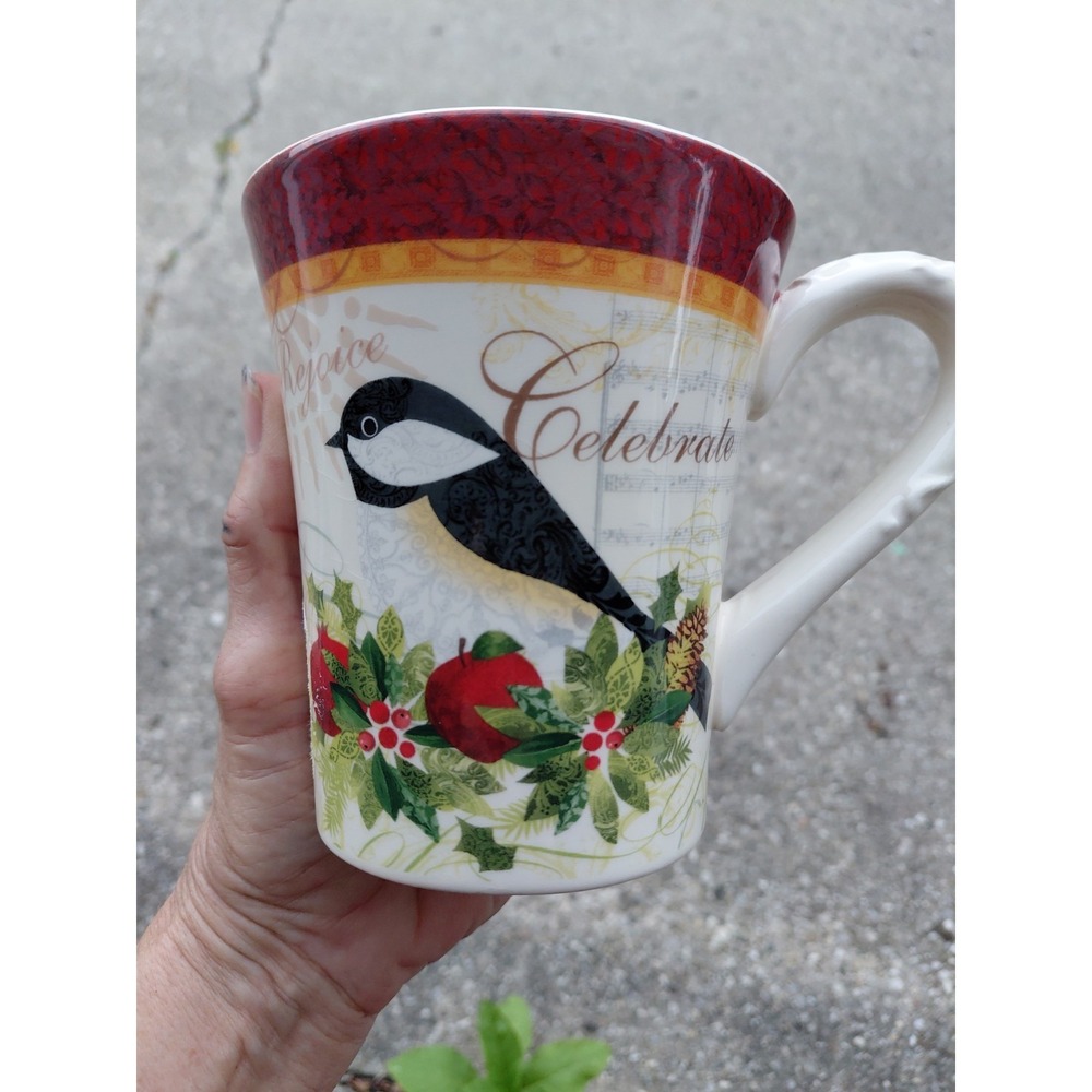 CRACKER BARREL Christmas Mug Season of Peace CELEBRATE Lori Siebert Chickadee